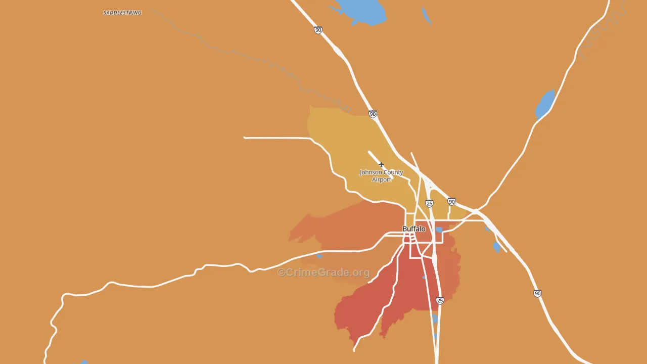 Saddlestring, WY Map of Drug-Related Crime Rates