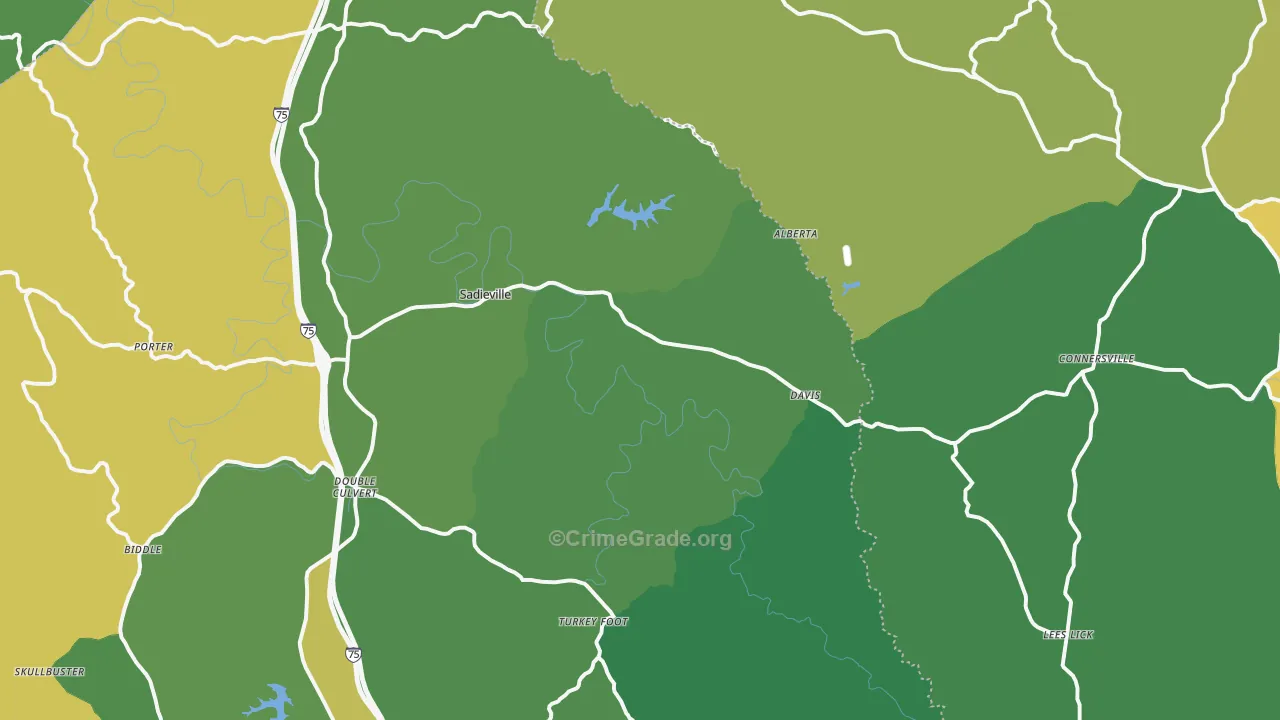 Sadieville, KY Map of Drug-Related Crime Rates