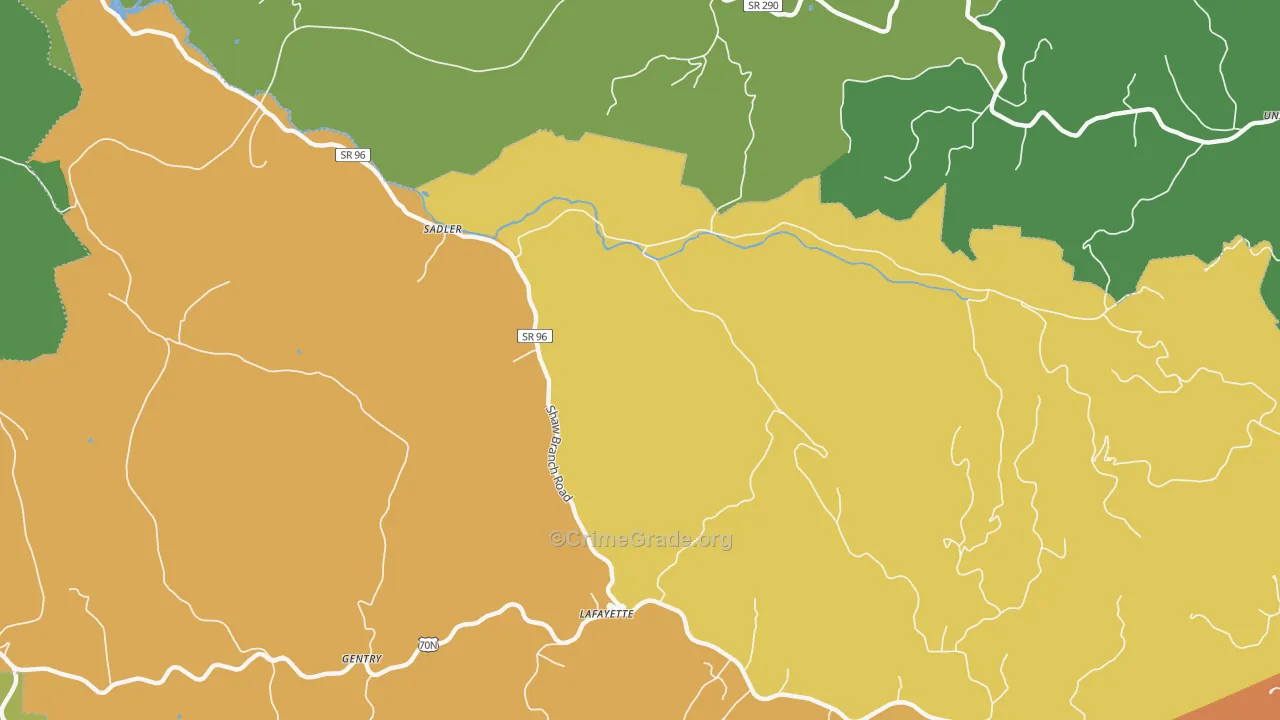Sadler, TN Map of Drug-Related Crime Rates