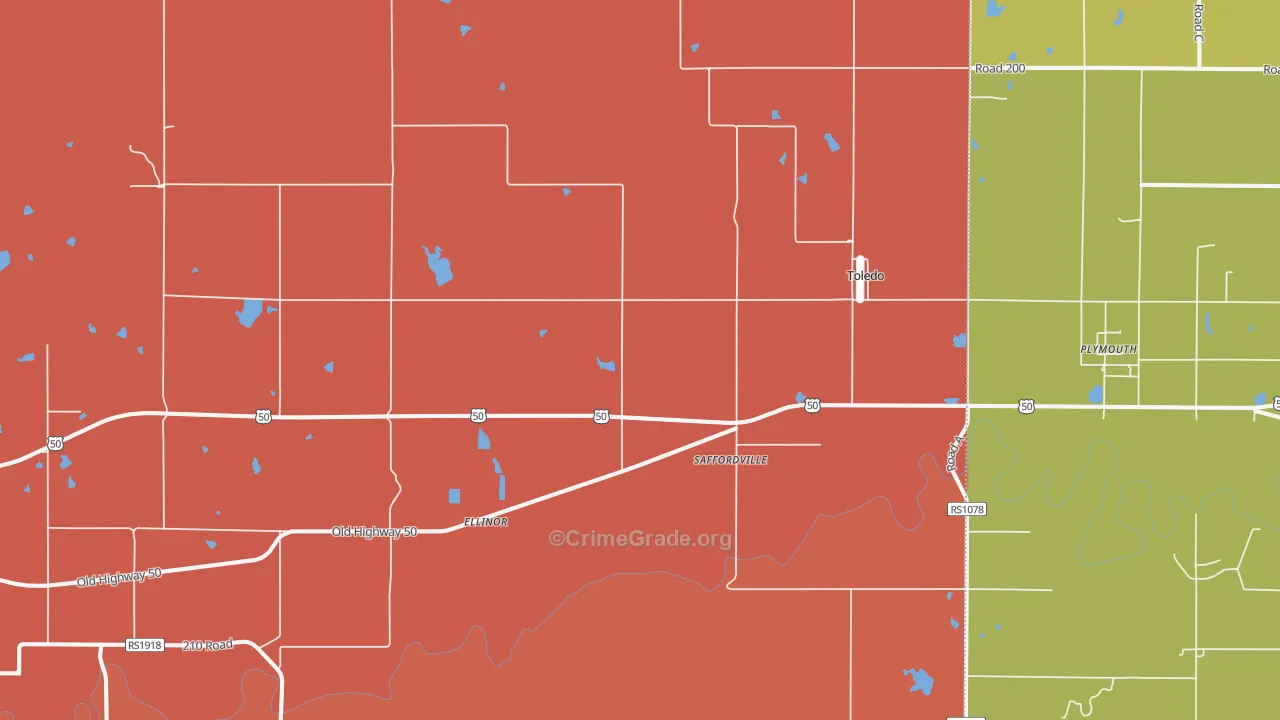 Saffordville, KS Map of Drug-Related Crime Rates