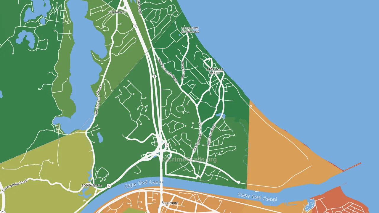 Sagamore Beach, MA Map of Drug-Related Crime Rates