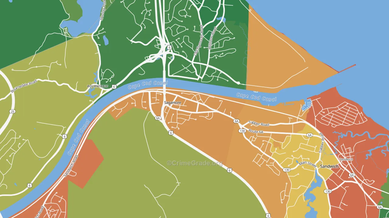 Sagamore, MA Map of Drug-Related Crime Rates