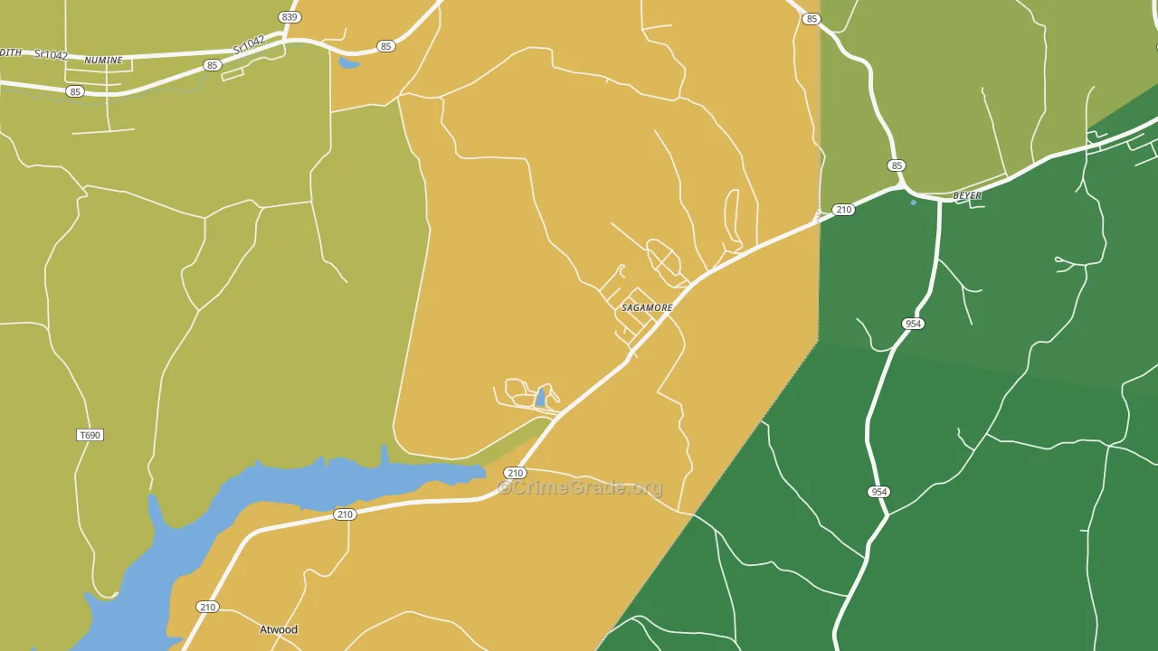 Sagamore, PA Map of Drug-Related Crime Rates