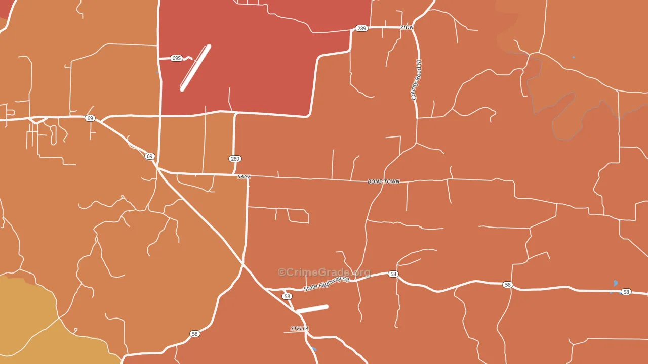 Sage, AR Map of Drug-Related Crime Rates