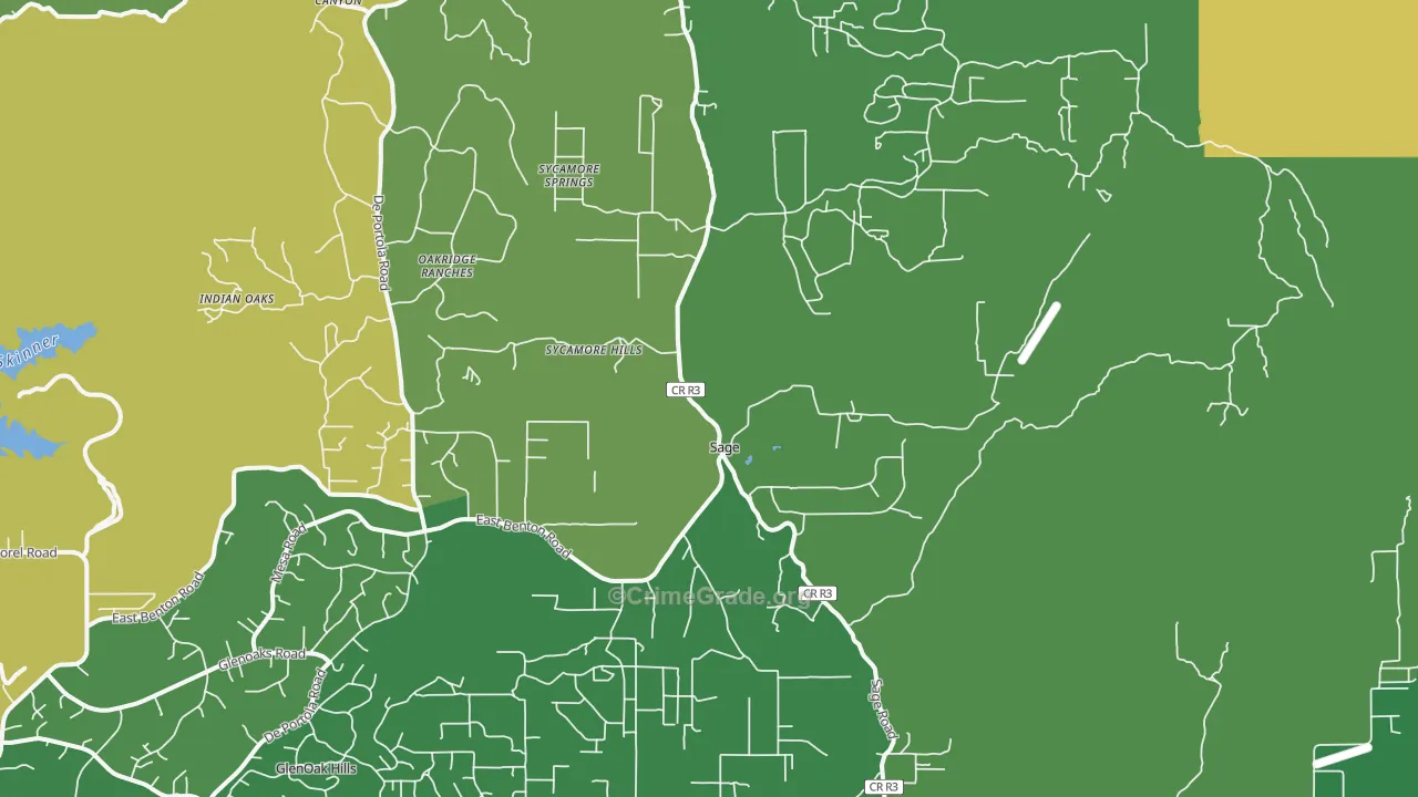 Sage, CA Map of Drug-Related Crime Rates