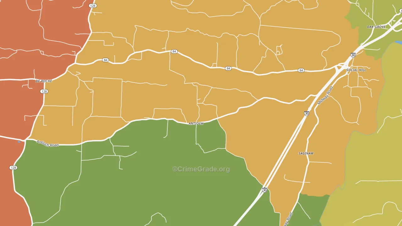 Saginaw, AR Map of Drug-Related Crime Rates