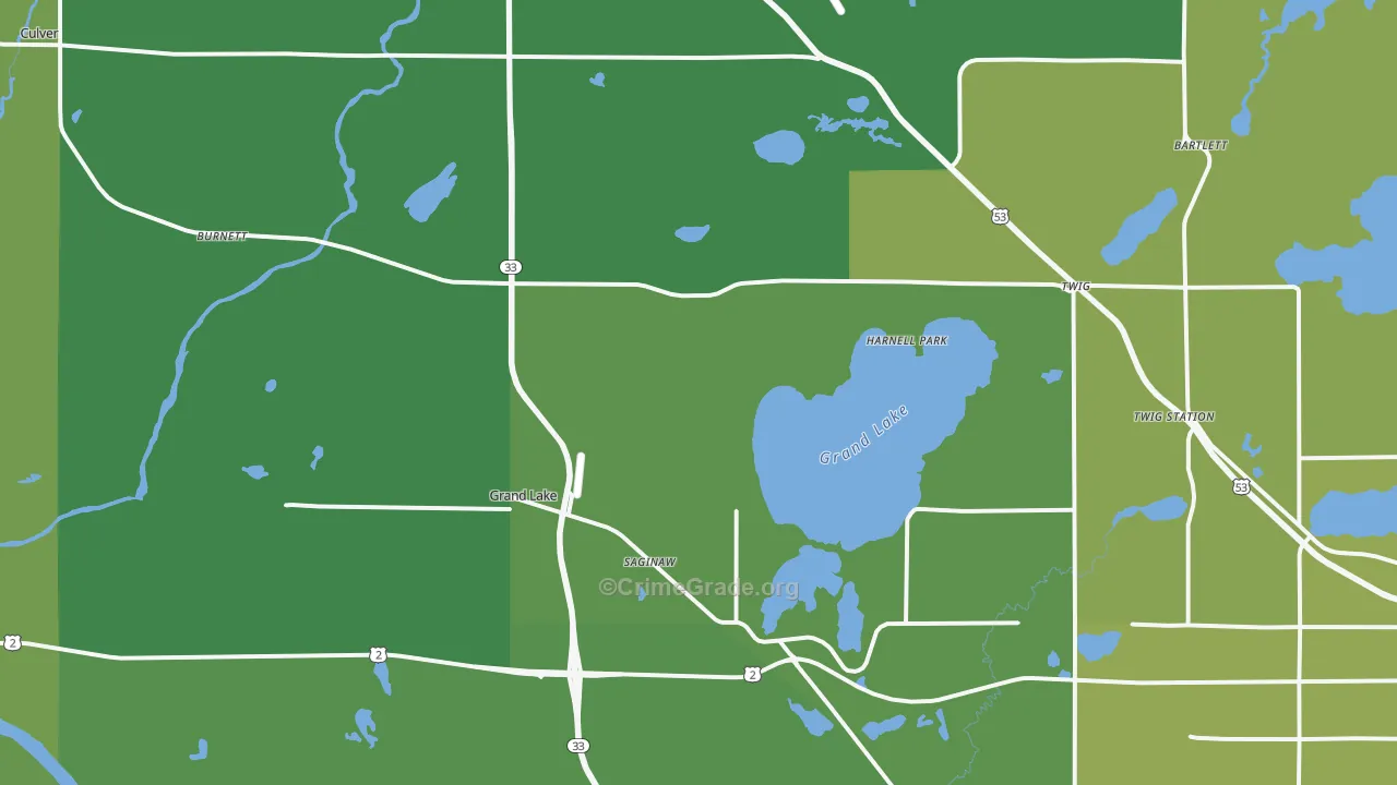 Saginaw, MN Map of Drug-Related Crime Rates