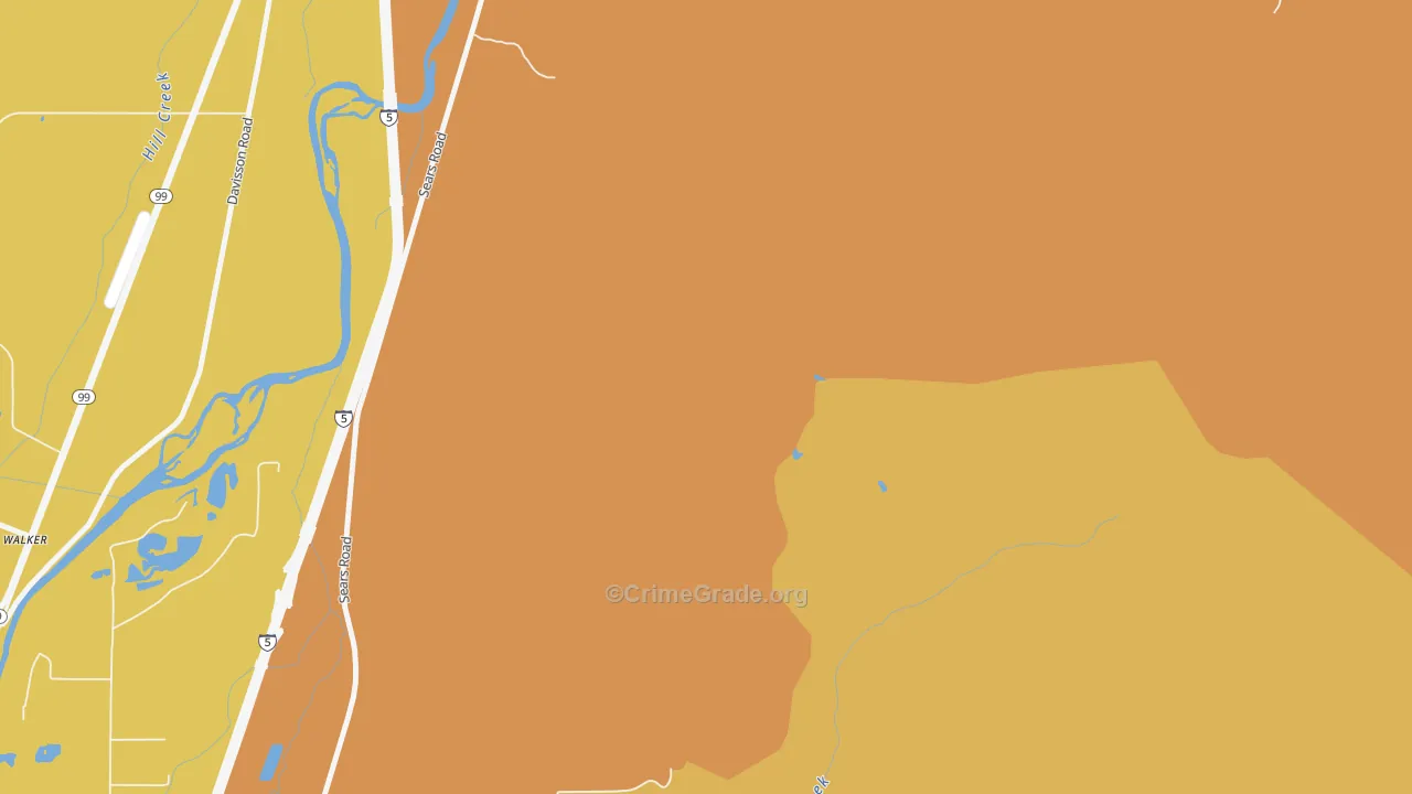 Saginaw, OR Map of Drug-Related Crime Rates