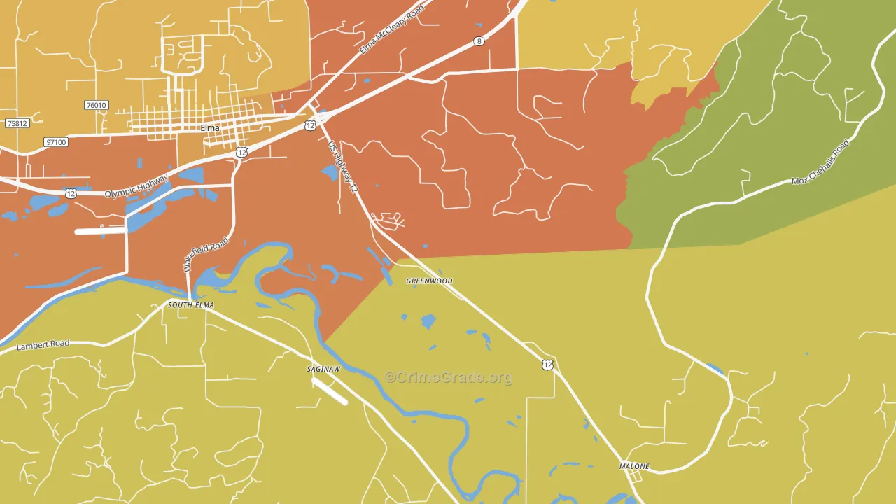 Saginaw, WA Map of Drug-Related Crime Rates