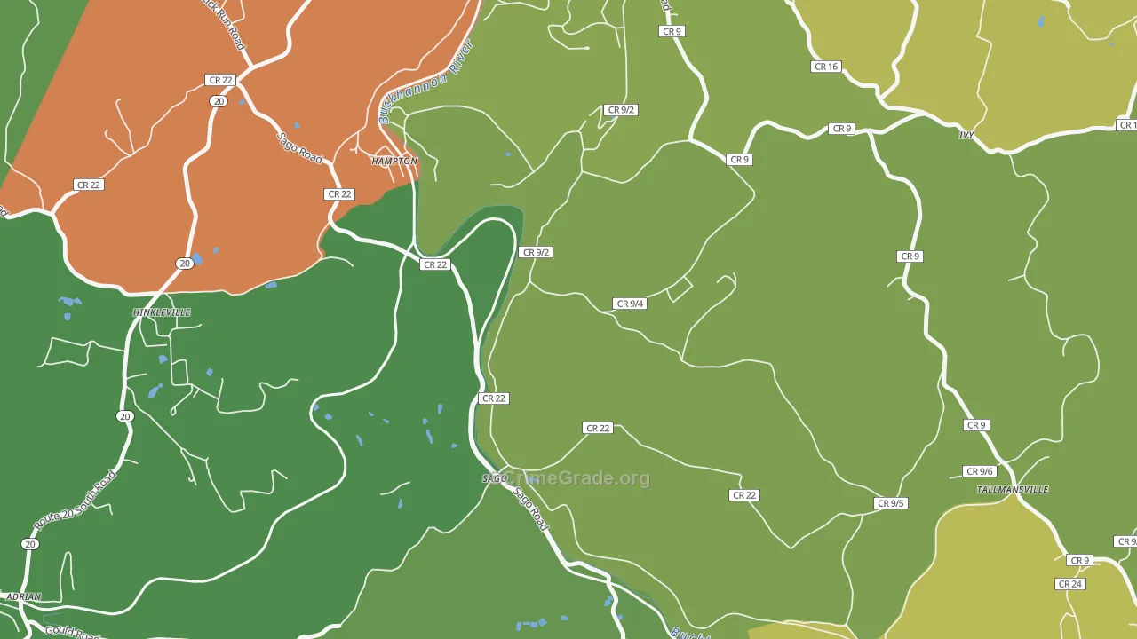 Sago, WV Map of Drug-Related Crime Rates