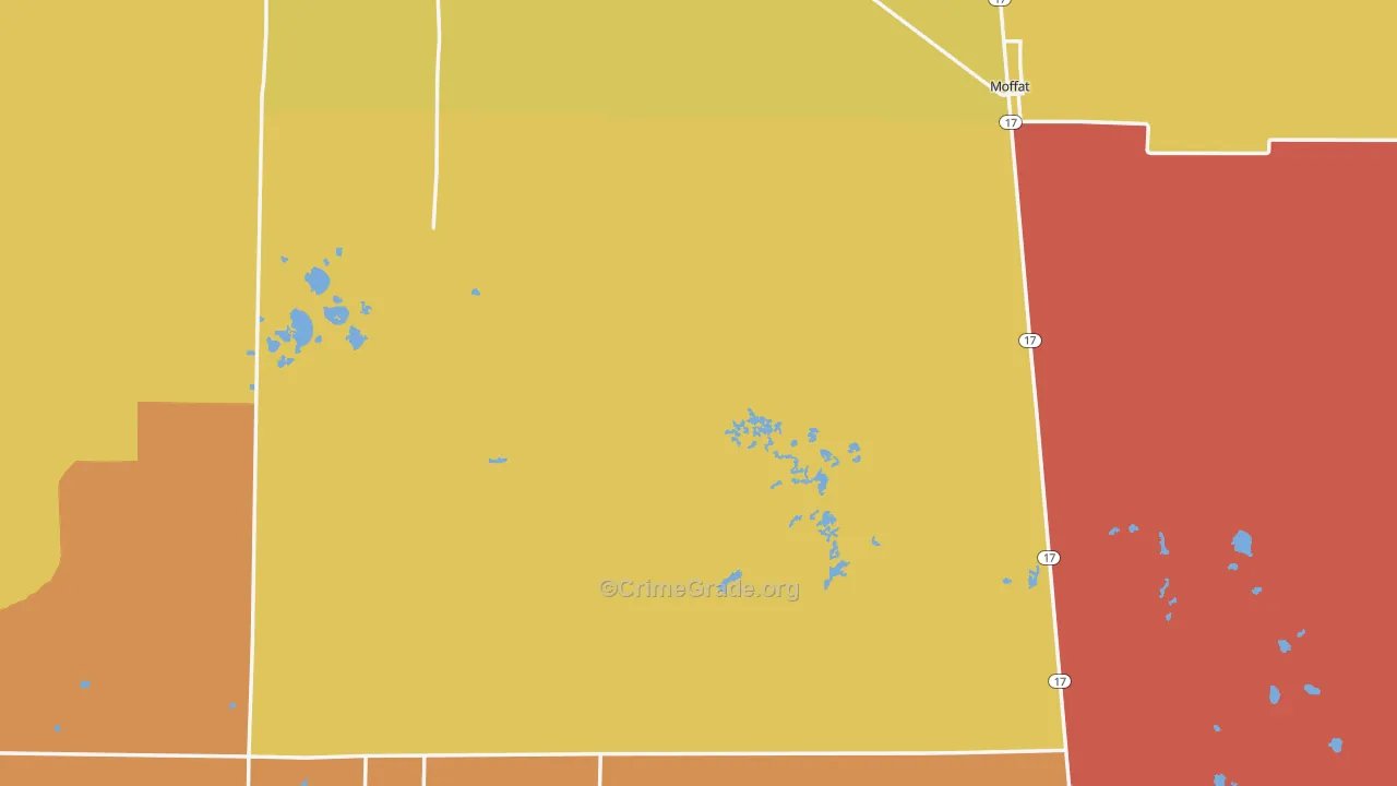 Saguache County, CO Map of Drug-Related Crime Rates