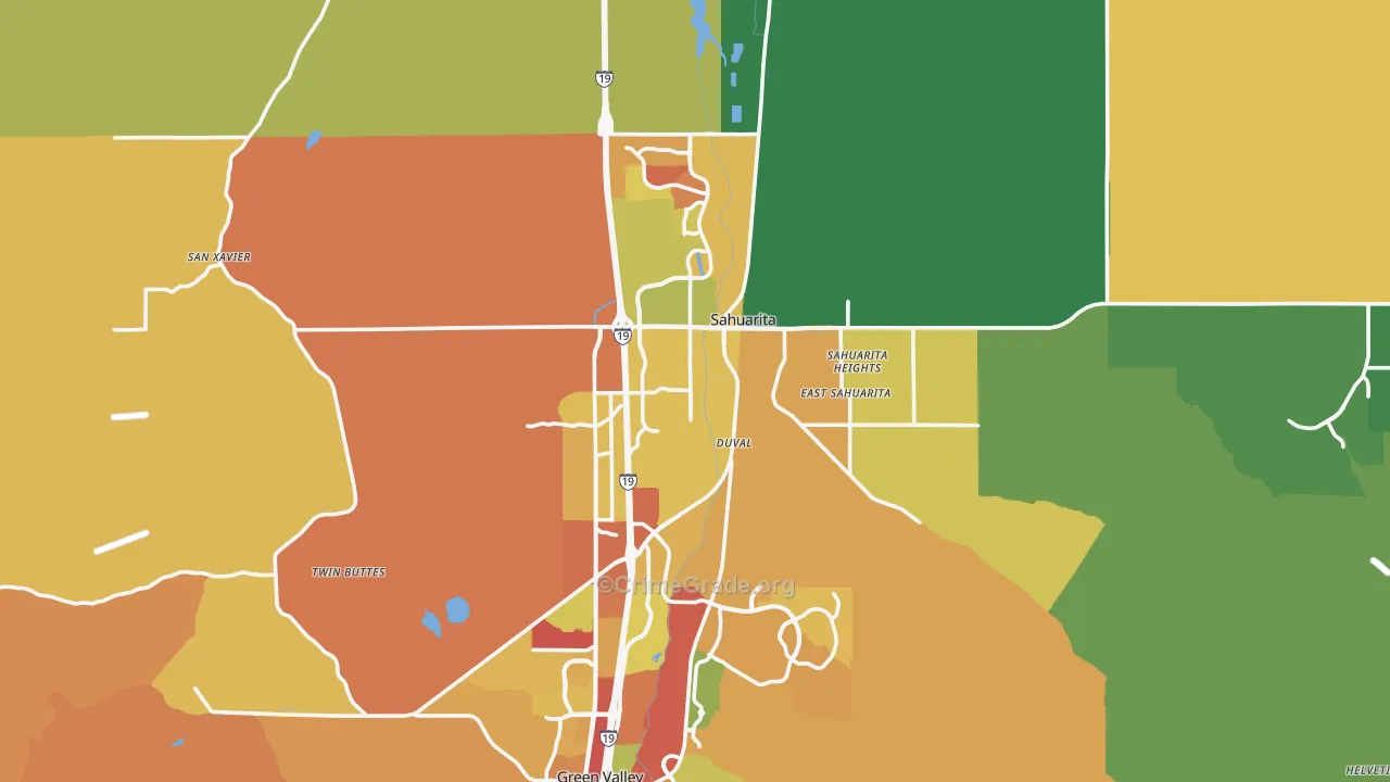 Sahuarita, AZ Map of Drug-Related Crime Rates
