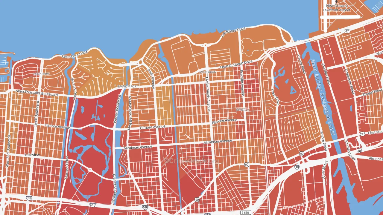Saint Anthony, New Orleans, LA Map of Drug-Related Crime Rates