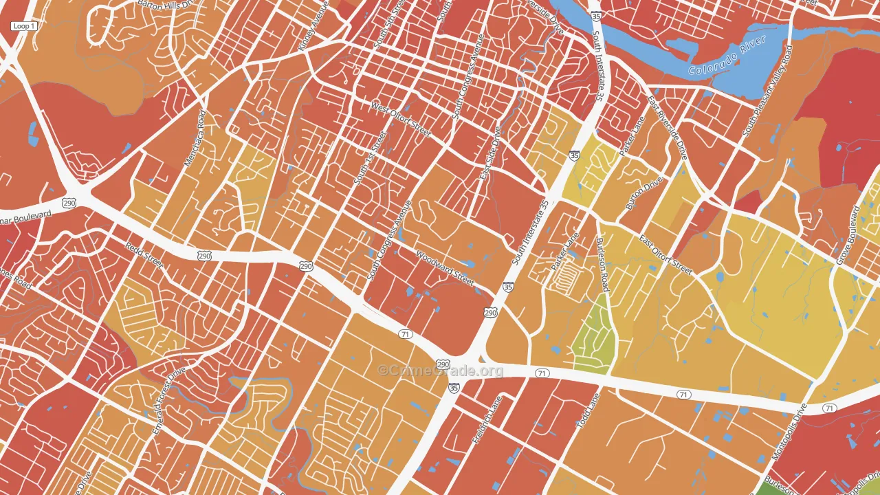 Saint Edwards, Austin, TX Map of Drug-Related Crime Rates