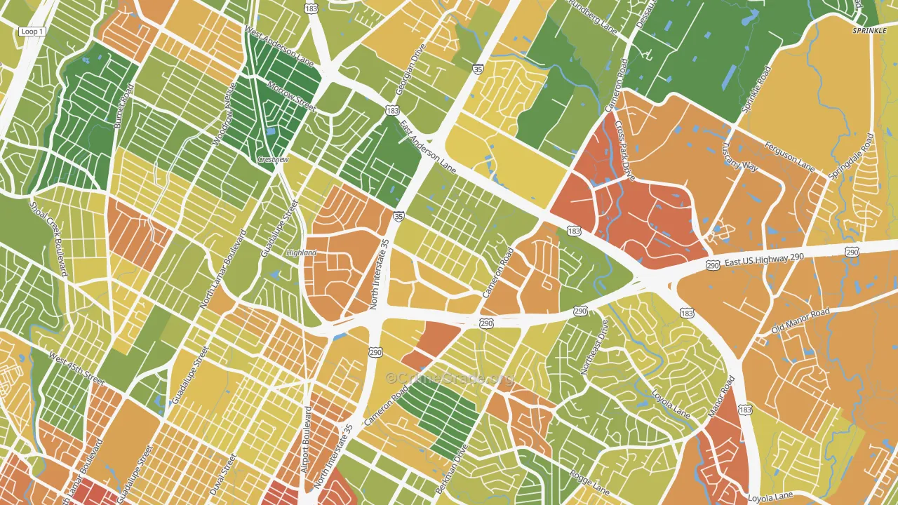 Saint Johns, Austin, TX Map of Drug-Related Crime Rates