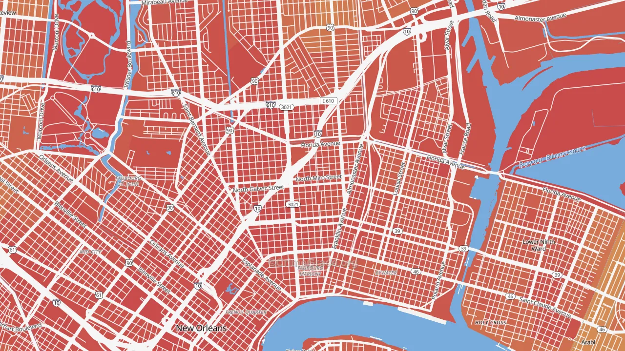 Saint Roch, New Orleans, LA Map of Drug-Related Crime Rates