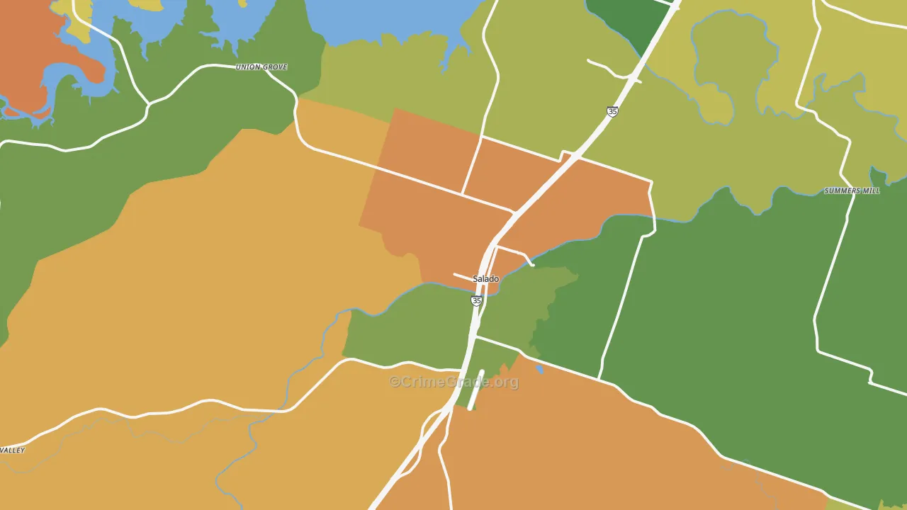 Salado, TX Map of Drug-Related Crime Rates