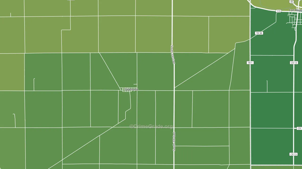 Salamonia, IN Map of Drug-Related Crime Rates