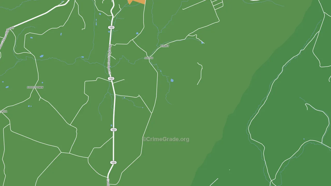Salco, PA Map of Drug-Related Crime Rates