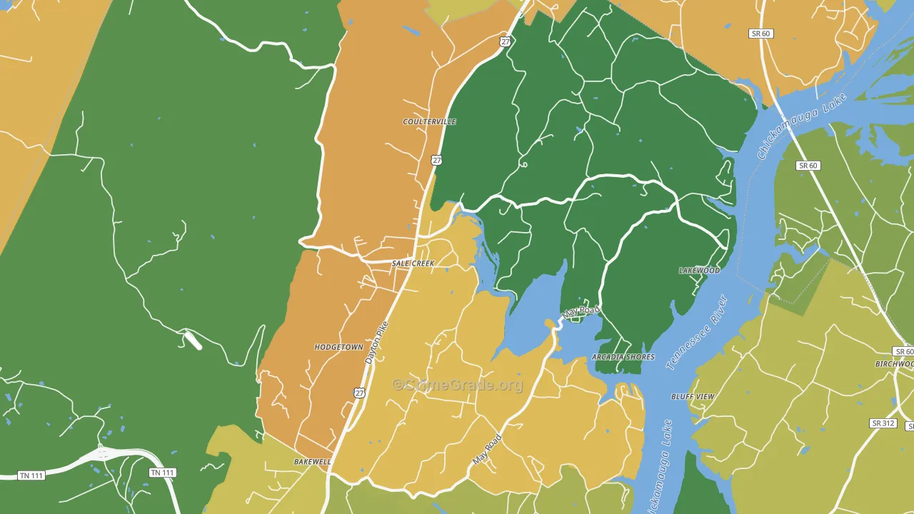 Sale Creek, TN Map of Drug-Related Crime Rates
