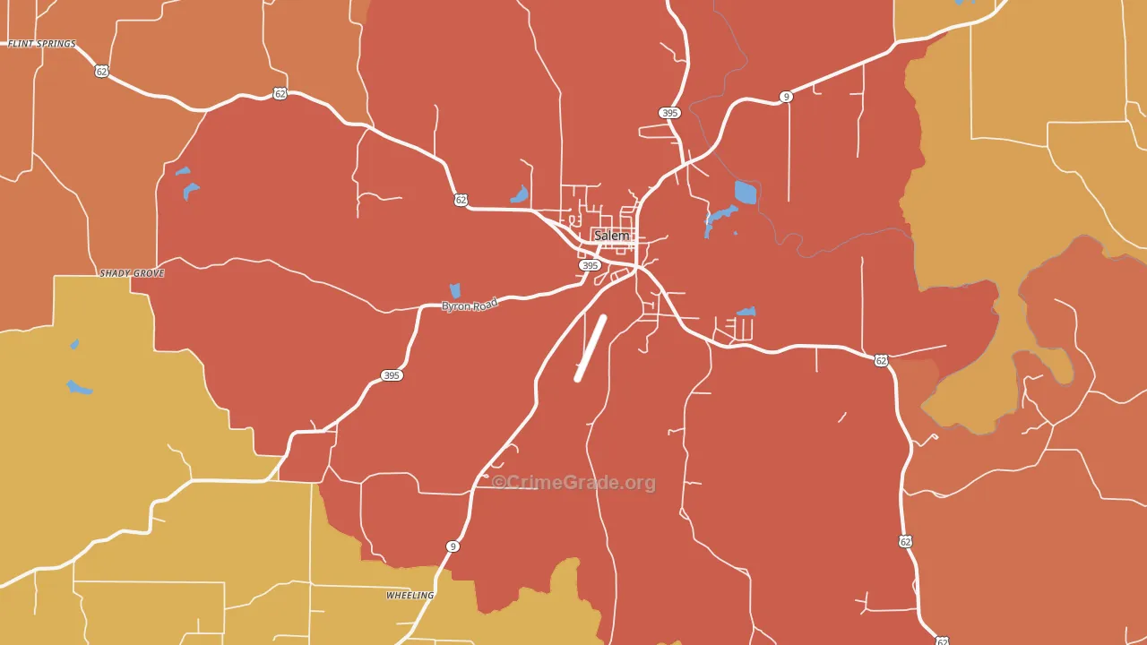 Salem, AR Map of Drug-Related Crime Rates