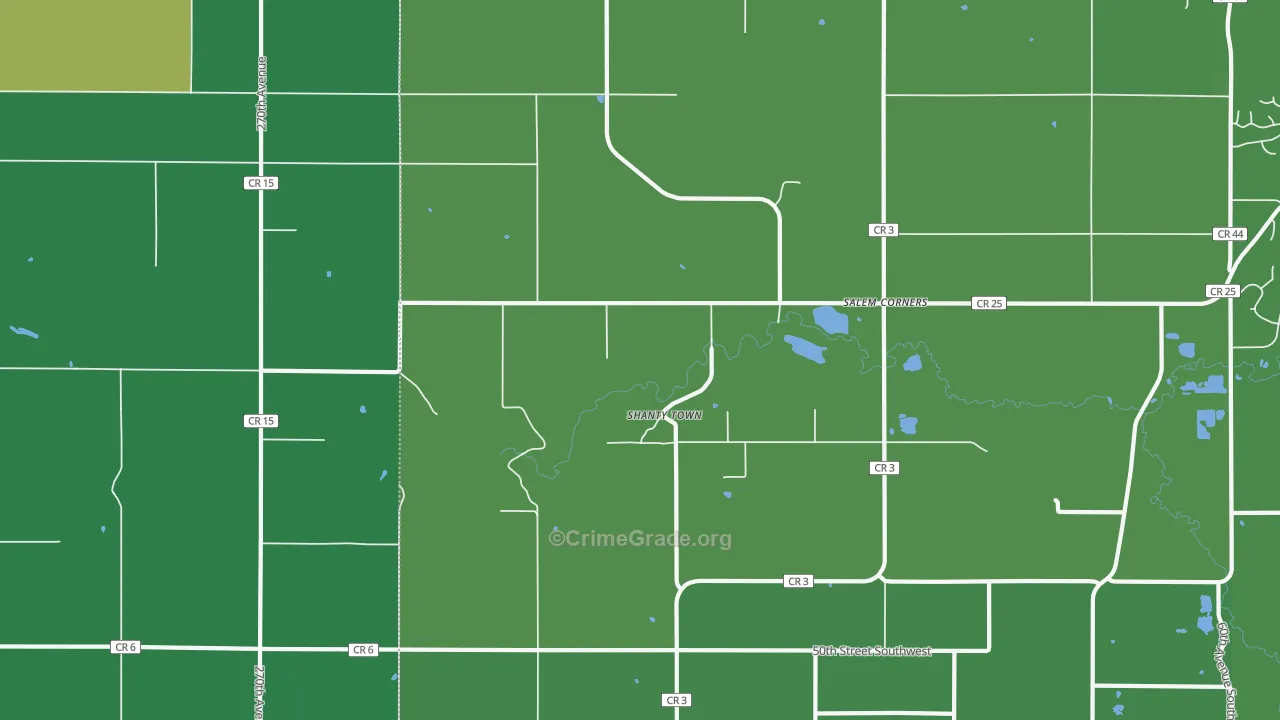 Salem Corners, MN Map of Drug-Related Crime Rates