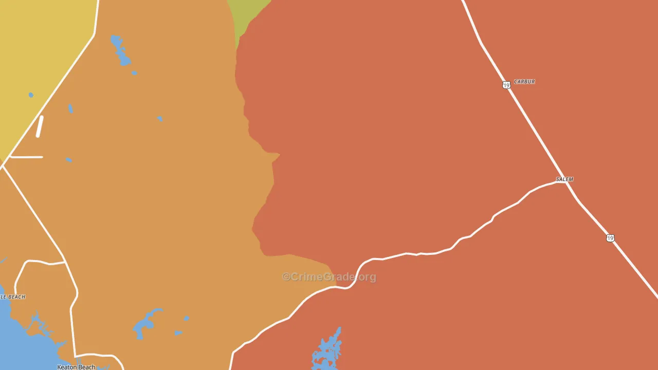 Salem, FL Map of Drug-Related Crime Rates