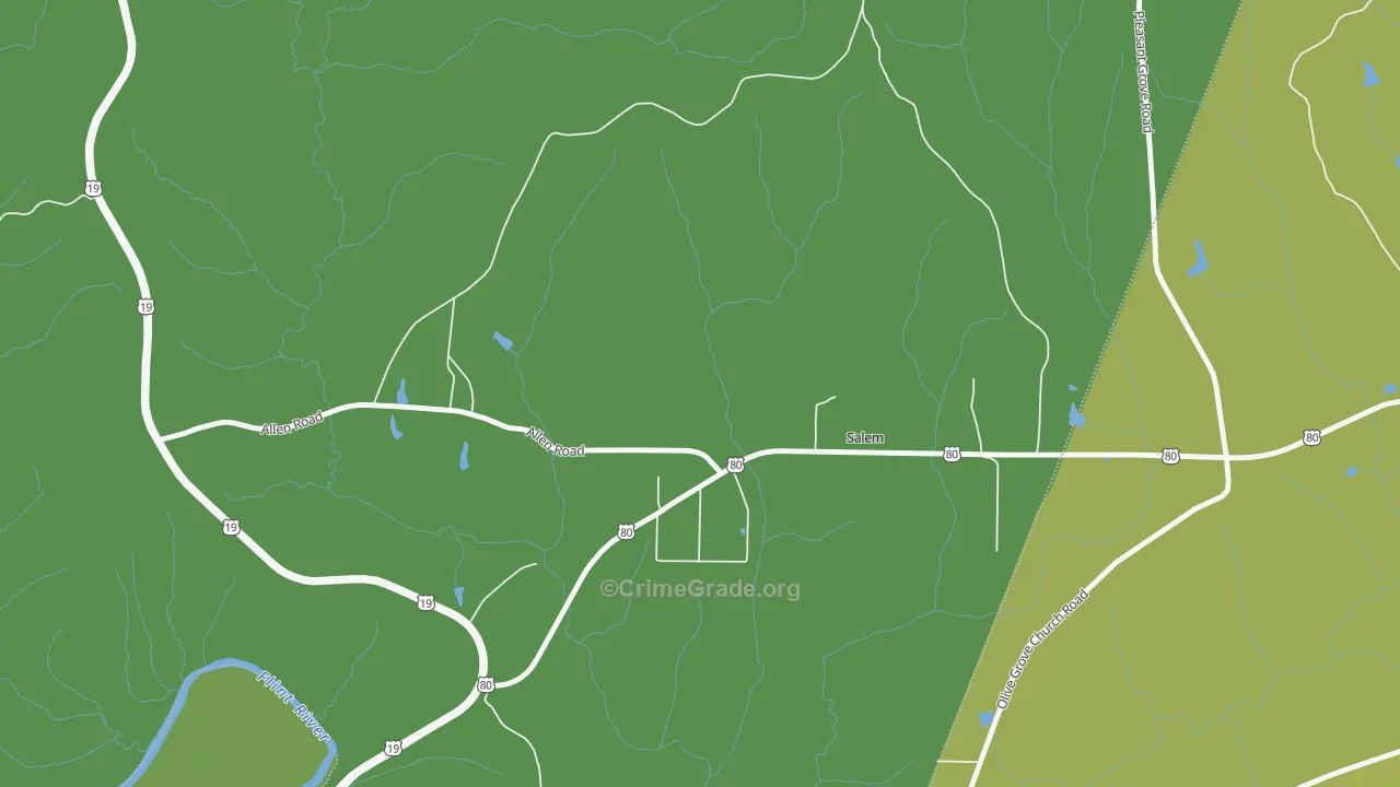 Salem, GA Map of Drug-Related Crime Rates