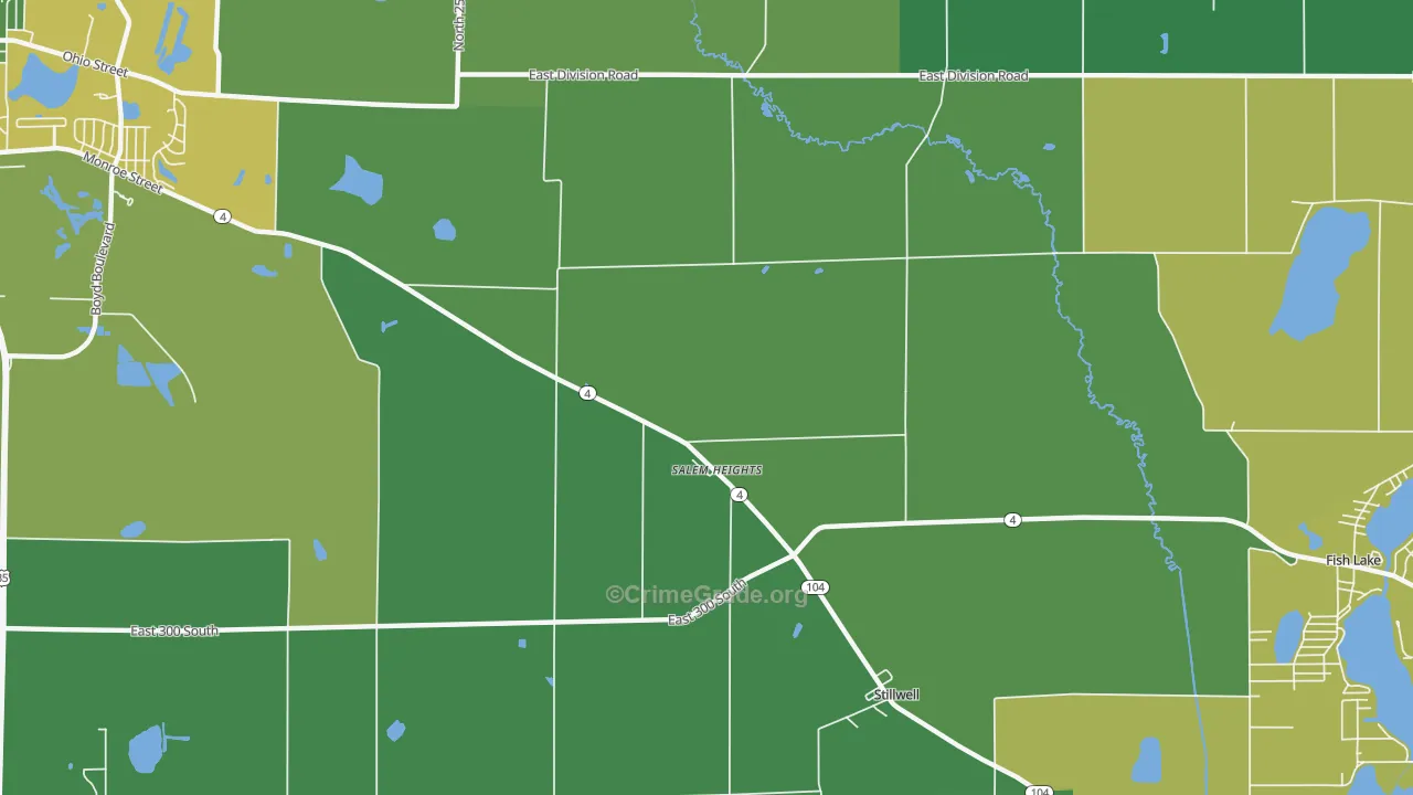Salem Heights, IN Map of Drug-Related Crime Rates
