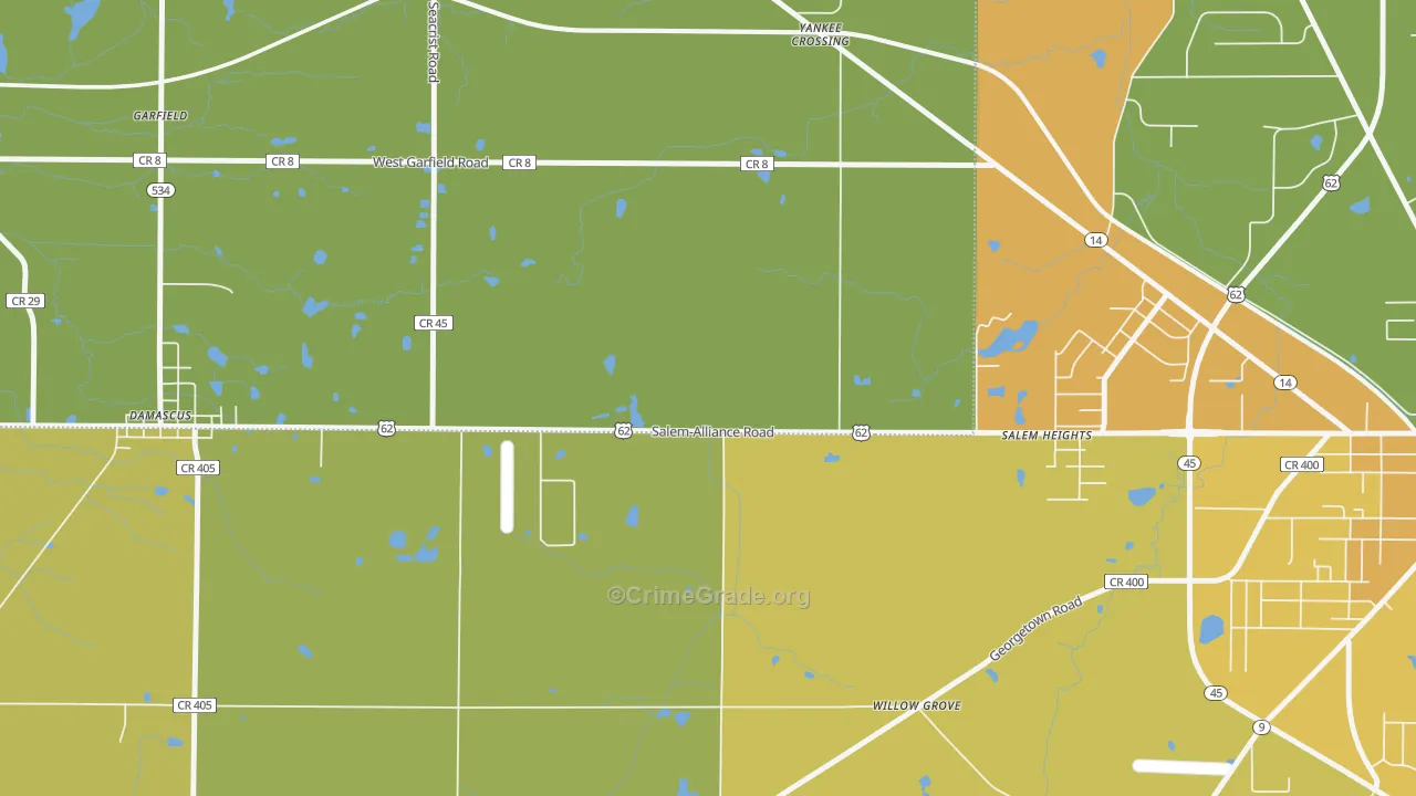 Salem Heights, OH Map of Drug-Related Crime Rates