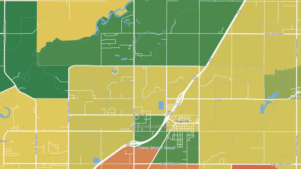 Salem, ID Map of Drug-Related Crime Rates