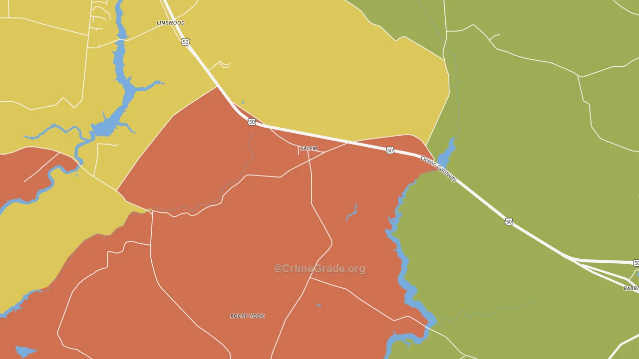 Salem, MD Map of Drug-Related Crime Rates