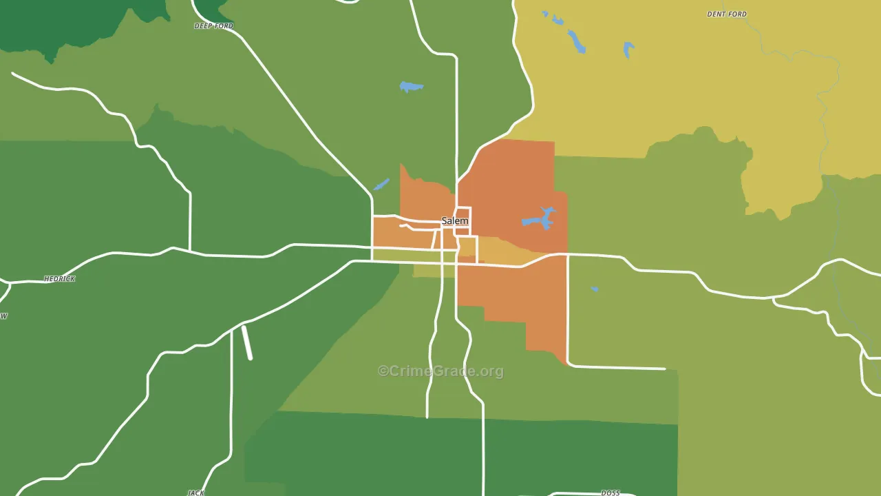 Salem, MO Map of Drug-Related Crime Rates