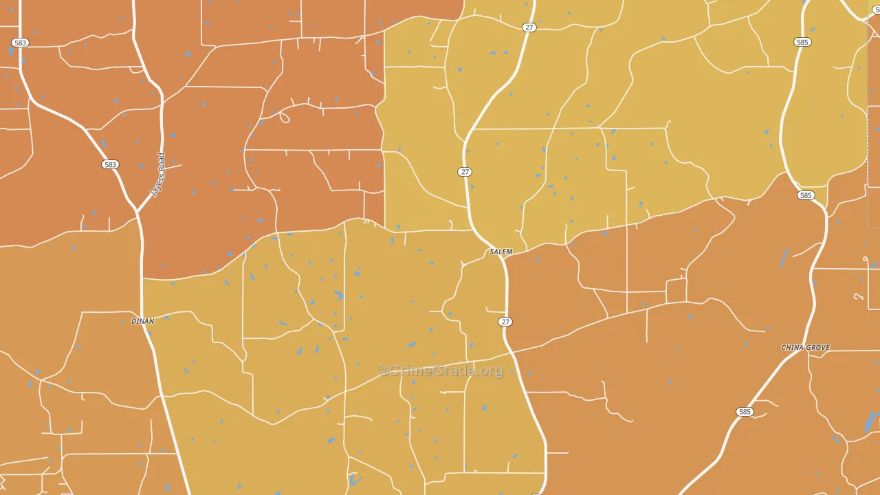 Salem, MS Map of Drug-Related Crime Rates