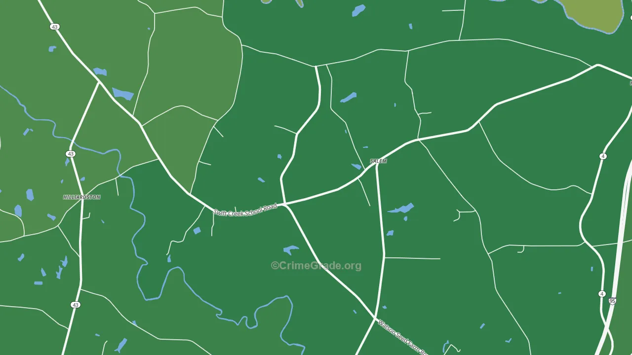 Salem, NC Map of Drug-Related Crime Rates