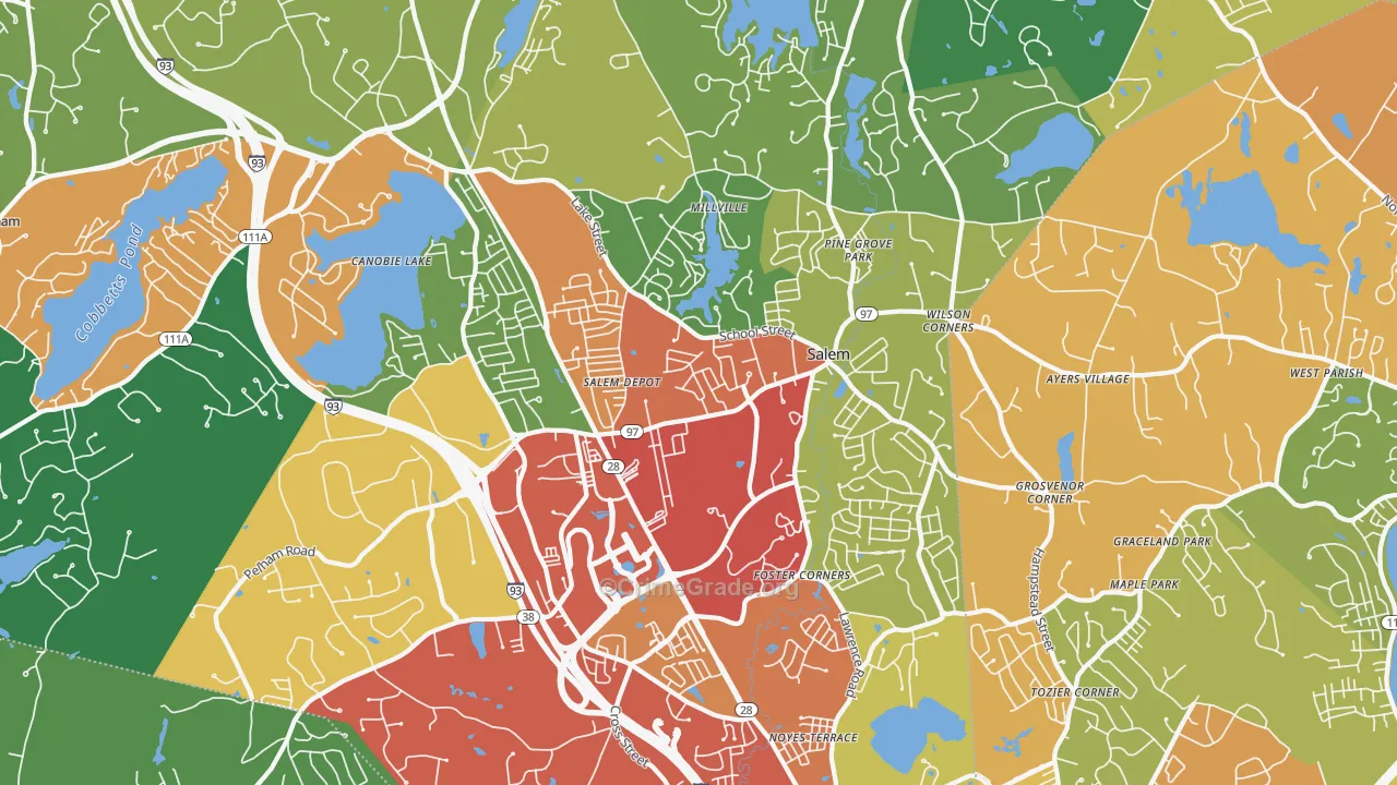 Salem, NH Map of Drug-Related Crime Rates