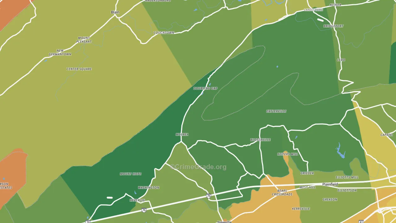 Salem, PA Map of Drug-Related Crime Rates