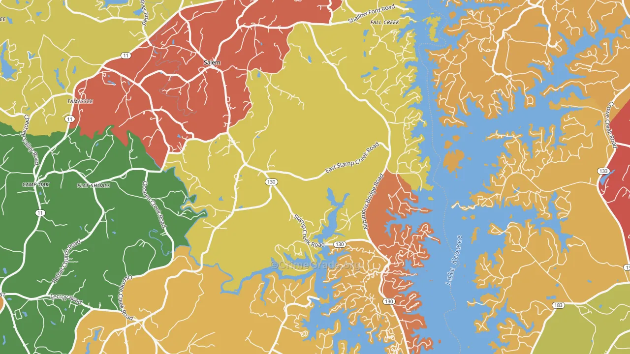 Salem, SC Map of Drug-Related Crime Rates