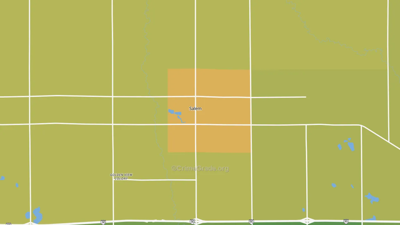 Salem, SD Map of Drug-Related Crime Rates
