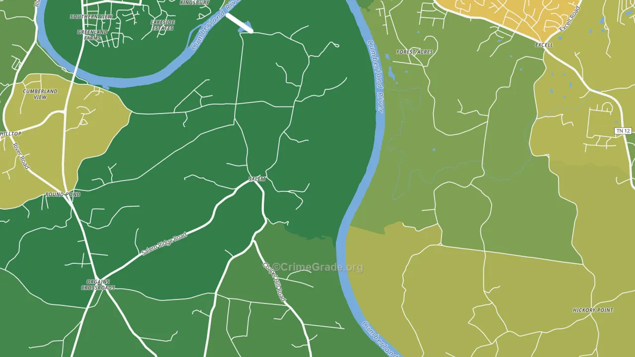 Salem, TN Map of Drug-Related Crime Rates
