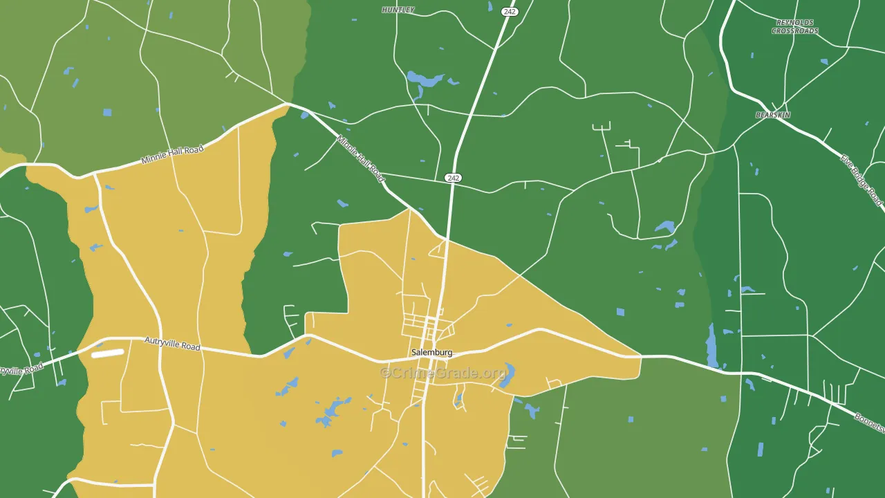 Salemburg, NC Map of Drug-Related Crime Rates