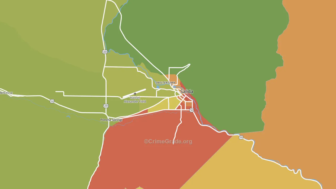 Salida, CO Map of Drug-Related Crime Rates