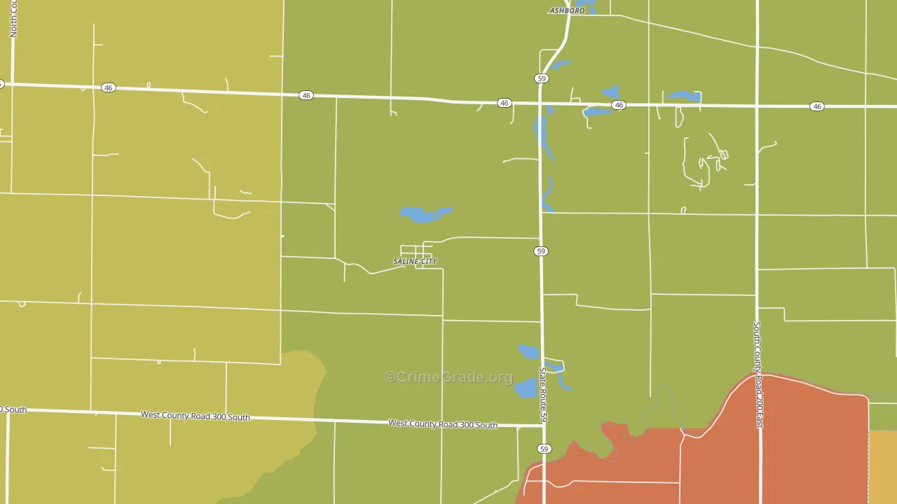 Saline City, IN Map of Drug-Related Crime Rates