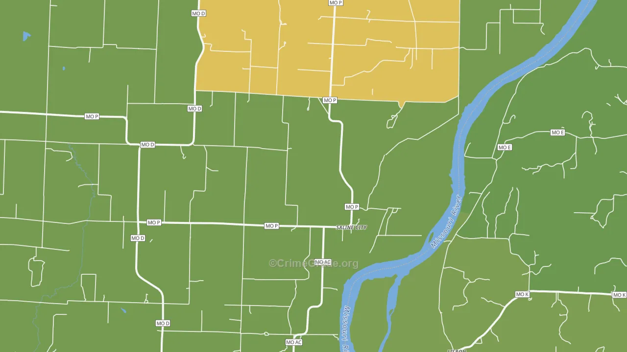 Saline City, MO Map of Drug-Related Crime Rates