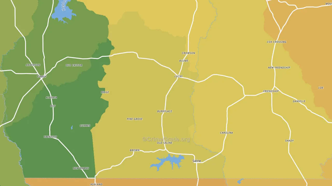 Saline, LA Map of Drug-Related Crime Rates