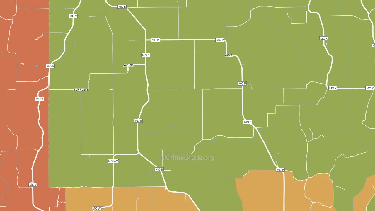 Saline, MO Map of Drug-Related Crime Rates
