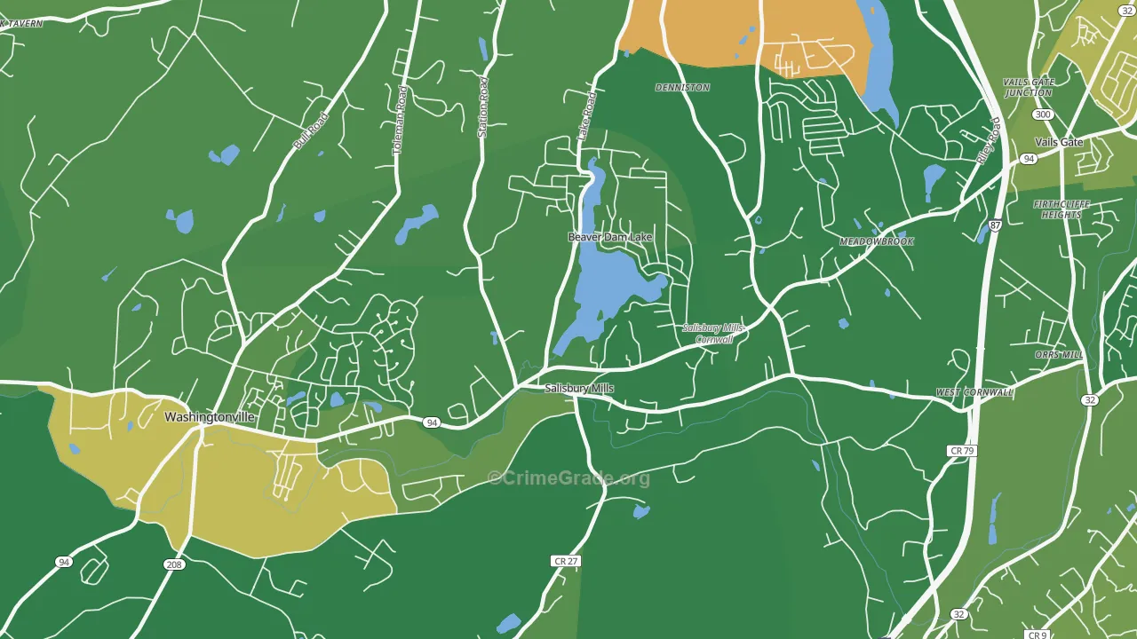 Salisbury Mills, NY Map of Drug-Related Crime Rates