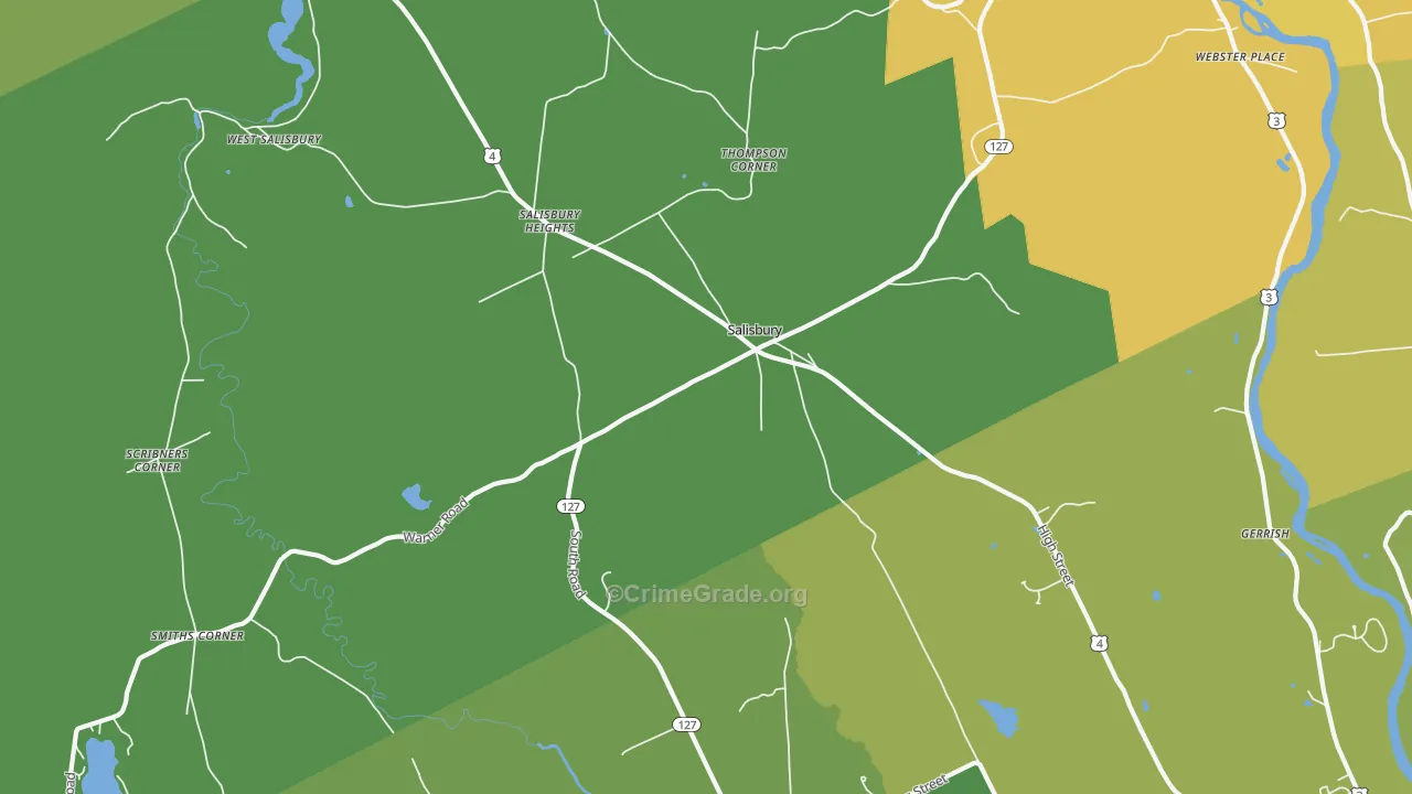 Salisbury, NH Map of Drug-Related Crime Rates