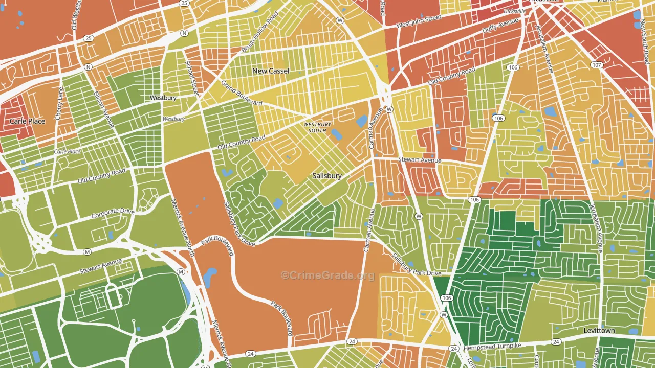 Salisbury, NY Map of Drug-Related Crime Rates