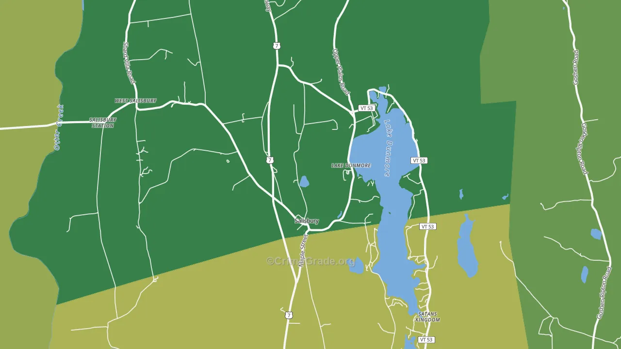 Salisbury, VT Map of Drug-Related Crime Rates